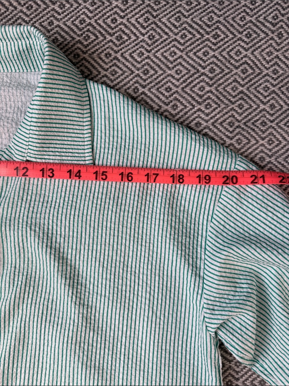 Vintage Mint Green Striped Button-Down Shirt - Picture 7 of 9